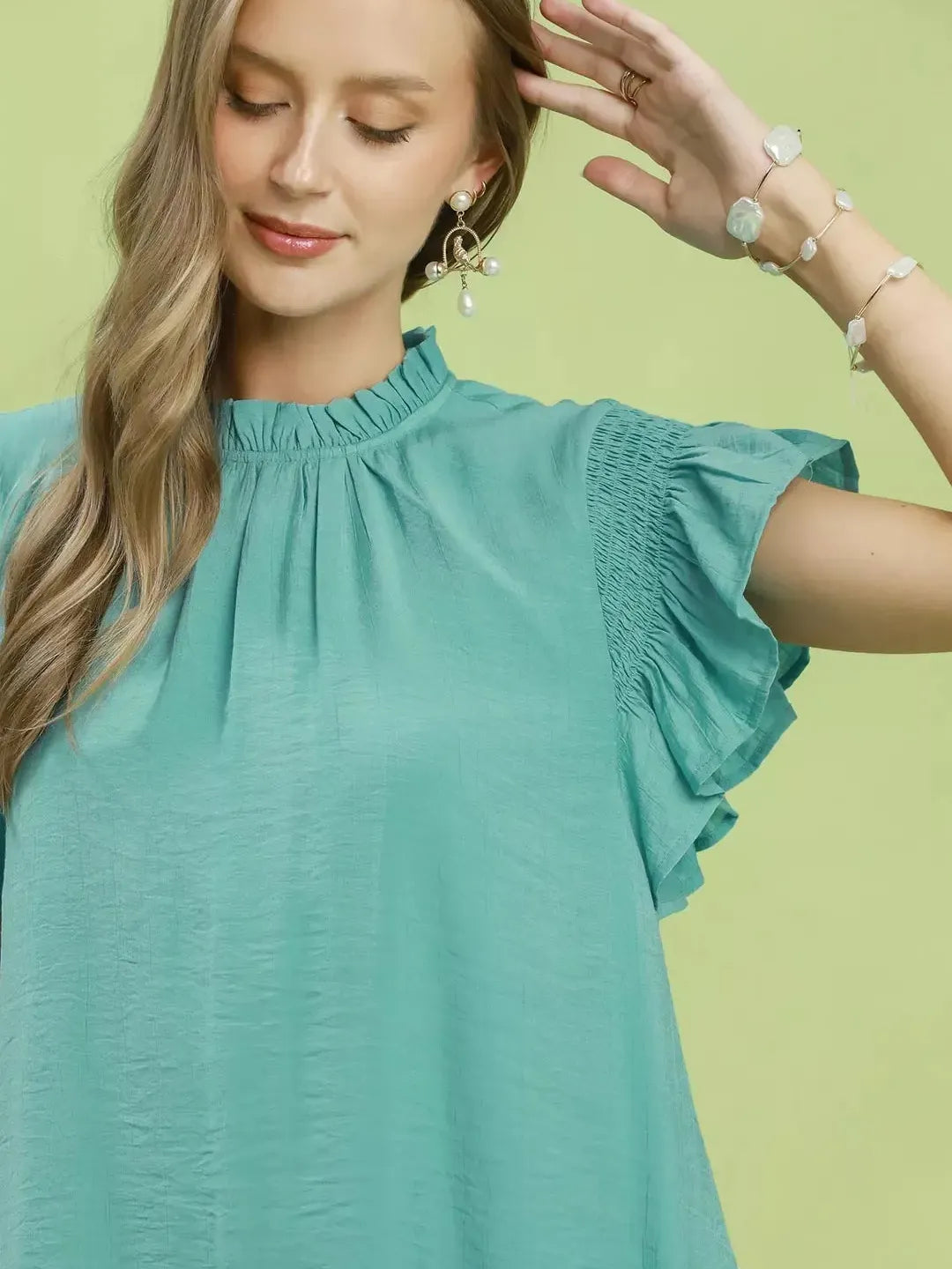 Umgee Flutter me Pretty Ruffle Flutter Sleeve Mini Dress-Women's Dresses-Shop Z & Joxa