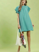 Umgee Flutter me Pretty Ruffle Flutter Sleeve Mini Dress-Women's Dresses-Shop Z & Joxa