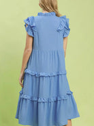 Umgee Forget Me Not Ruffle Sleeve Tiered Midi Dress-Women's Dresses-Shop Z & Joxa