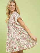 Umgee Garden Daydream Floral Print Tiered Babydoll Dress-Women's Shirts & Tops-Shop Z & Joxa