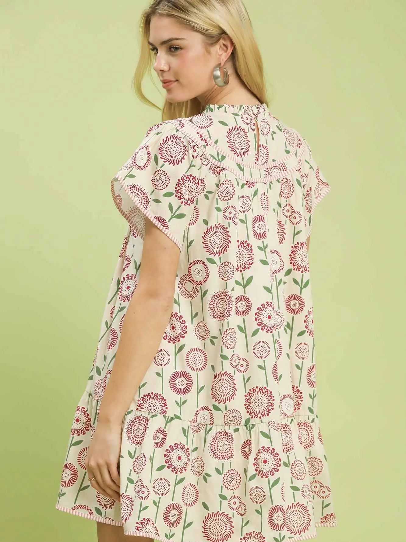 Umgee Garden Daydream Floral Print Tiered Babydoll Dress-Women's Shirts & Tops-Shop Z & Joxa