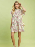 Umgee Garden Daydream Floral Print Tiered Babydoll Dress-Women's Shirts & Tops-Shop Z & Joxa