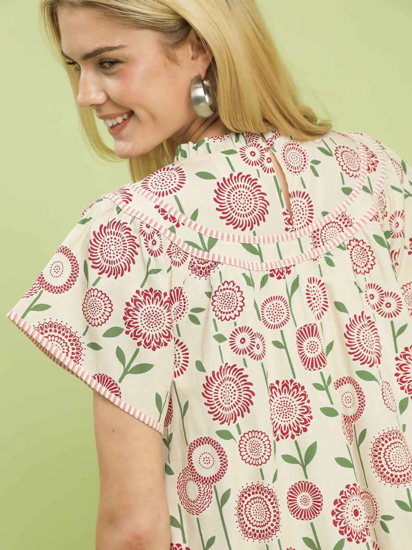 Umgee Garden Daydream Floral Print Tiered Babydoll Dress-Women's Shirts & Tops-Shop Z & Joxa