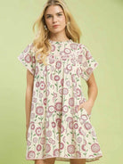 Umgee Garden Daydream Floral Print Tiered Babydoll Dress-Women's Shirts & Tops-Shop Z & Joxa