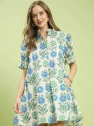 Umgee Garden Daydream Floral Puff Sleeve Babydoll Dress-Women's Dresses-Shop Z & Joxa