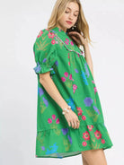 Umgee Island in Bloom Floral Print V-Neck Dress-Women's Dresses-Shop Z & Joxa