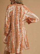 Umgee Leaf Me Smiling Print Mini Babydoll Dress-Women's Dresses-Shop Z & Joxa