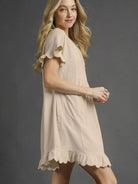 Umgee Linen Loveliness Ruffle Hem Babydoll Dress-Women's Dresses-Shop Z & Joxa
