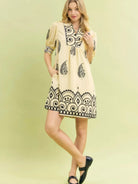 Umgee Mandala Me Pretty Paisley Print Babydoll Dress In Ivory-Women's Dresses-Shop Z & Joxa