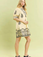 Umgee Mandala Me Pretty Paisley Print Babydoll Dress In Ivory-Women's Dresses-Shop Z & Joxa