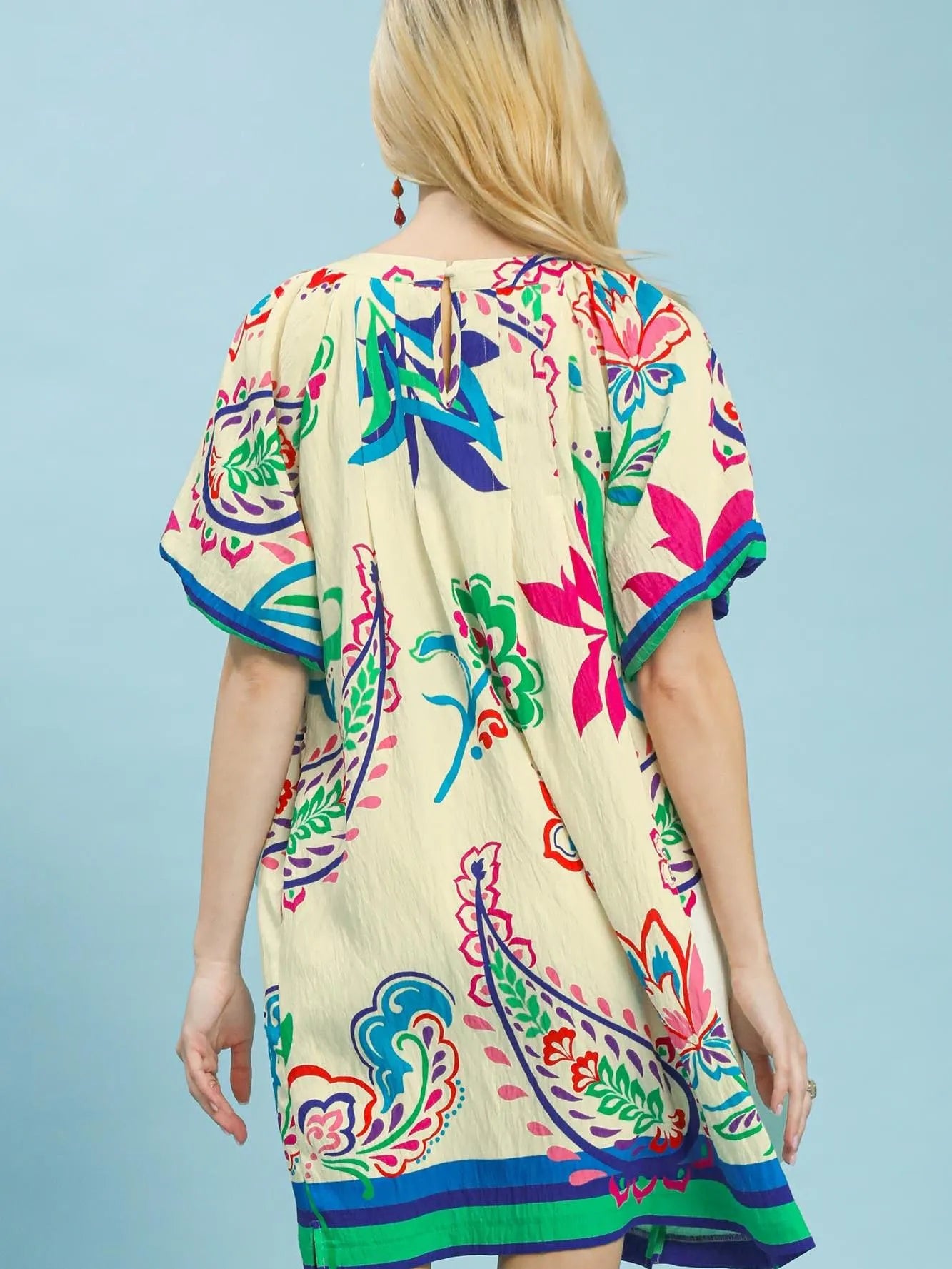 Umgee Meadow Muse Boho Floral Mini Dress-Women's Dresses-Shop Z & Joxa