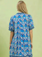 Umgee Mediterranean Mosaic Tile Print Mini Dress-Women's Dresses-Shop Z & Joxa