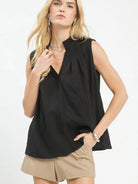 Umgee Midnight Breeze Sleeveless Gauze Textured Boho Blouse-Women's Shirts & Tops-Shop Z & Joxa
