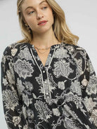 Umgee Midnight Meadow Boho Floral Midi Dress-Women's Dresses-Shop Z & Joxa