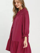 Umgee Mulberry Kiss Smocked Tiered Mini Dress with Ruffles-Women's Dresses-Shop Z & Joxa