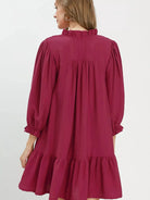 Umgee Mulberry Kiss Smocked Tiered Mini Dress with Ruffles-Women's Dresses-Shop Z & Joxa