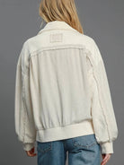 Umgee Oatmeal Appeal Two-Way Jacquard Zip-Up Jacket in Ecru-Coats & Jackets-Shop Z & Joxa