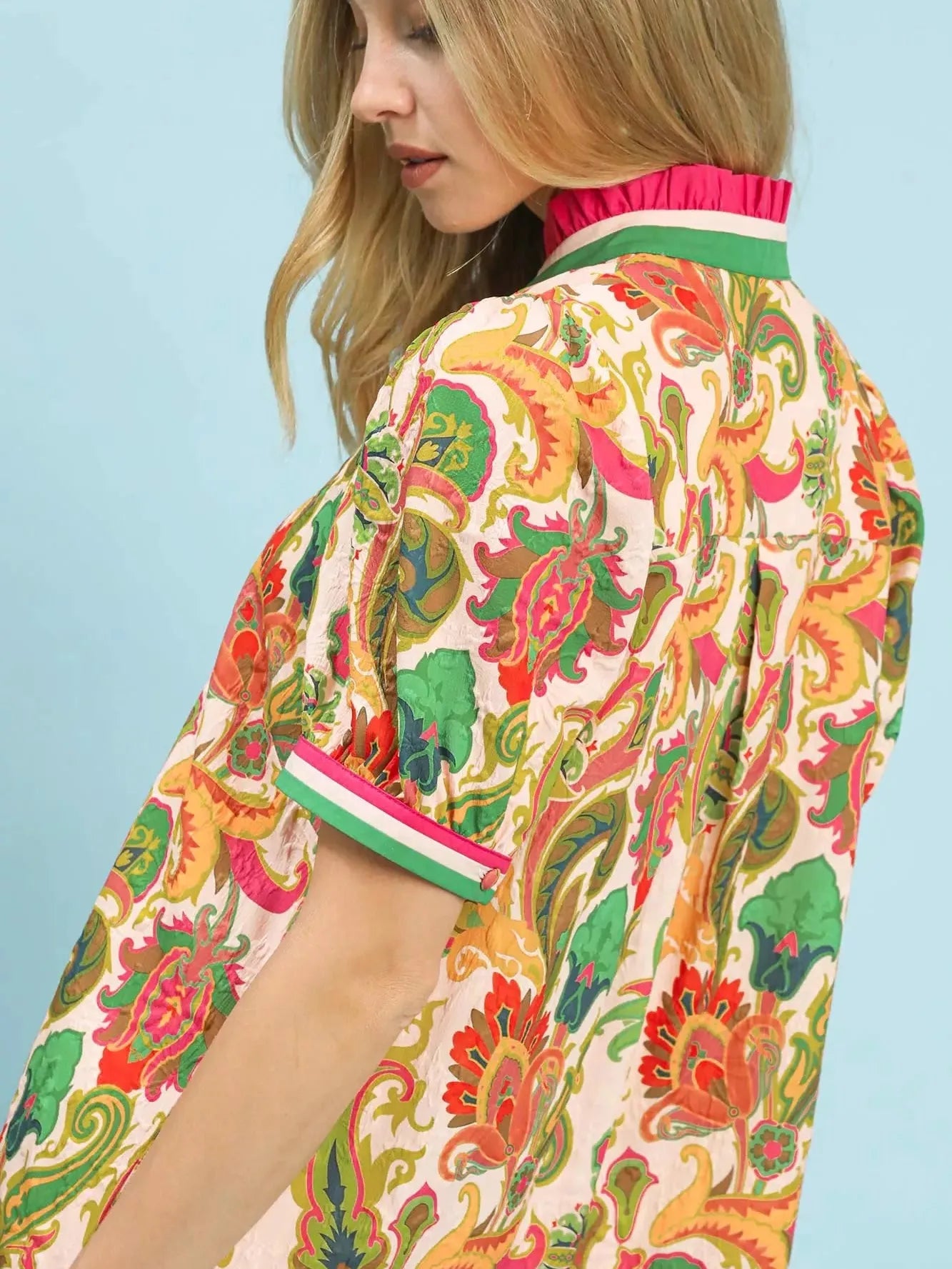 Umgee Party Garden Jacquard Abstract Print Mini Dress-Women's Dresses-Shop Z & Joxa