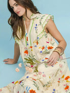 Umgee Petal Poetry Floral Scalloped Ruffles Tiered Midi Dress-Women's Dresses-Shop Z & Joxa