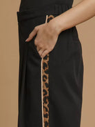 Umgee Pleat Me Pretty Wide-Leg Contrast Trim Pants in Black-Women's Pants-Shop Z & Joxa