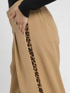 Umgee Pleat Me Pretty Wide-Leg Contrast Trim Pants in Latte-Women's Pants-Shop Z & Joxa