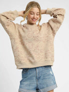 Umgee Pocket Change Coin Stamp Long Sleeve Sweatshirt-Women's Shirts & Tops-Shop Z & Joxa