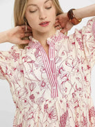 Umgee Rosy Reverie Floral Tiered Midi Dress with Ruffle Trim-Women's Dresses-Shop Z & Joxa