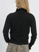 Umgee Ruffle Me Softly Mock Neck Puff Sleeve Sweater-Women's Shirts & Tops-Shop Z & Joxa