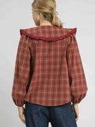 Umgee Rusty Ruffle Long Sleeve Blouse with Ruffle Collar-Women's Shirts & Tops-Shop Z & Joxa