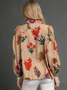 Umgee Scallop Serenade Scalloped Neckline Floral Blouse-Women's Shirts & Tops-Shop Z & Joxa