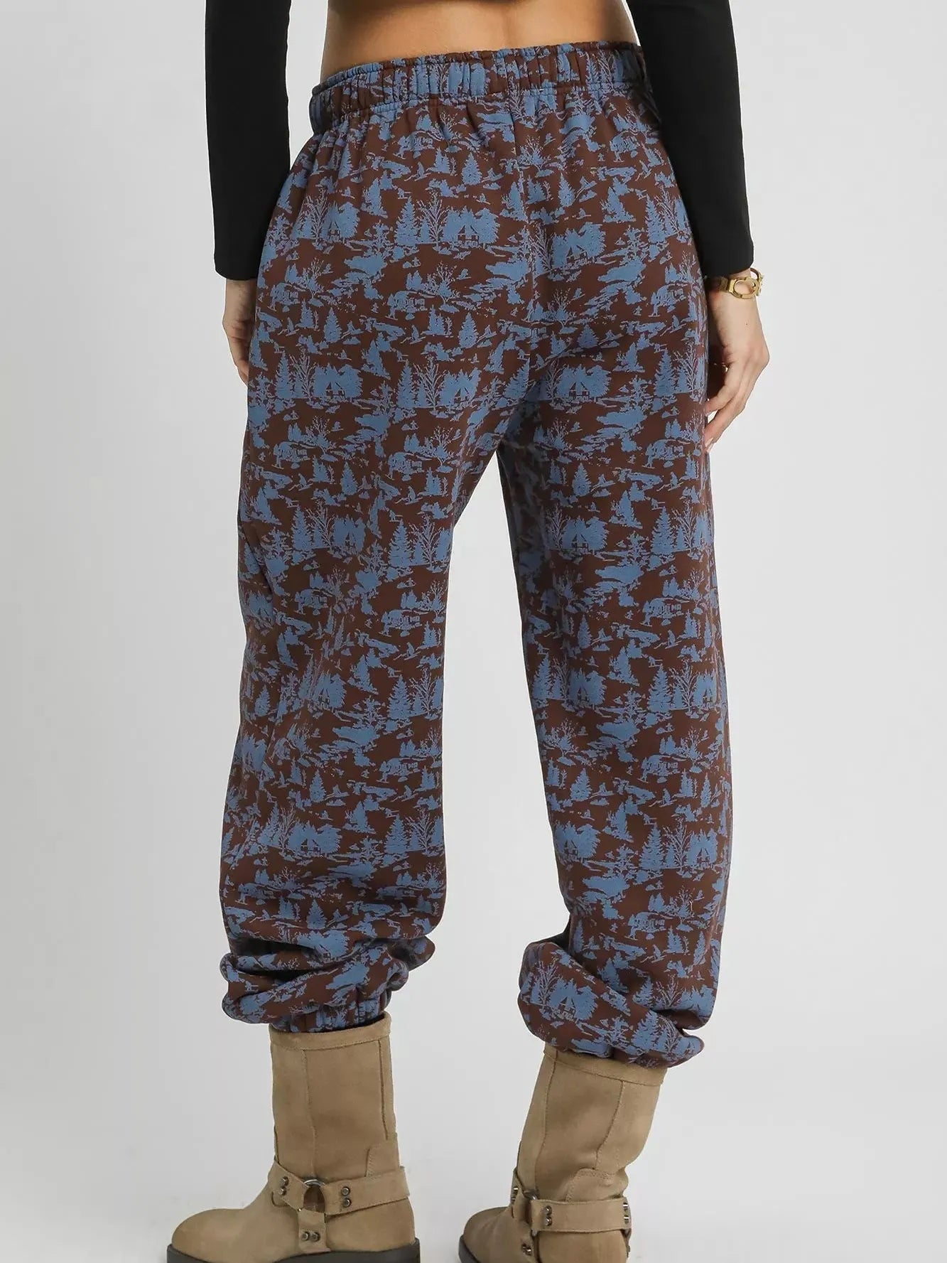 Umgee Scenic Stroll Apres All Day Casual Sweatpants in Brown-Women's Pants-Shop Z & Joxa