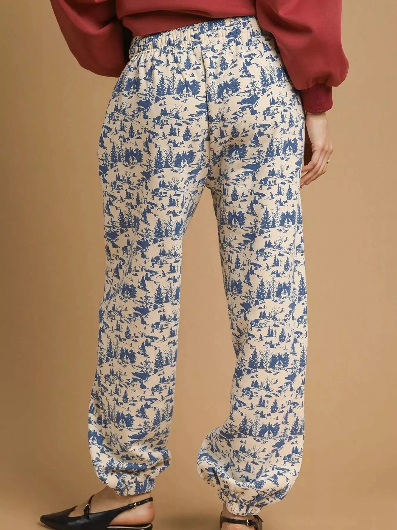 Umgee Scenic Stroll Apres All Day Casual Sweatpants in Ecru-Women's Pants-Shop Z & Joxa