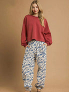 Umgee Scenic Stroll Apres All Day Casual Sweatpants in Ecru-Women's Pants-Shop Z & Joxa