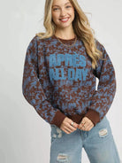 Umgee Scenic Stroll Apres All Day Casual Sweatshirt in Brown-Women's Shirts & Tops-Shop Z & Joxa