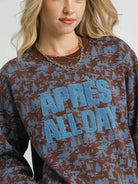 Umgee Scenic Stroll Apres All Day Casual Sweatshirt in Brown-Women's Shirts & Tops-Shop Z & Joxa