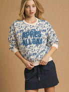 Umgee Scenic Stroll Apres All Day Casual Sweatshirt in Ecru-Women's Shirts & Tops-Shop Z & Joxa