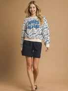 Umgee Scenic Stroll Apres All Day Casual Sweatshirt in Ecru-Women's Shirts & Tops-Shop Z & Joxa