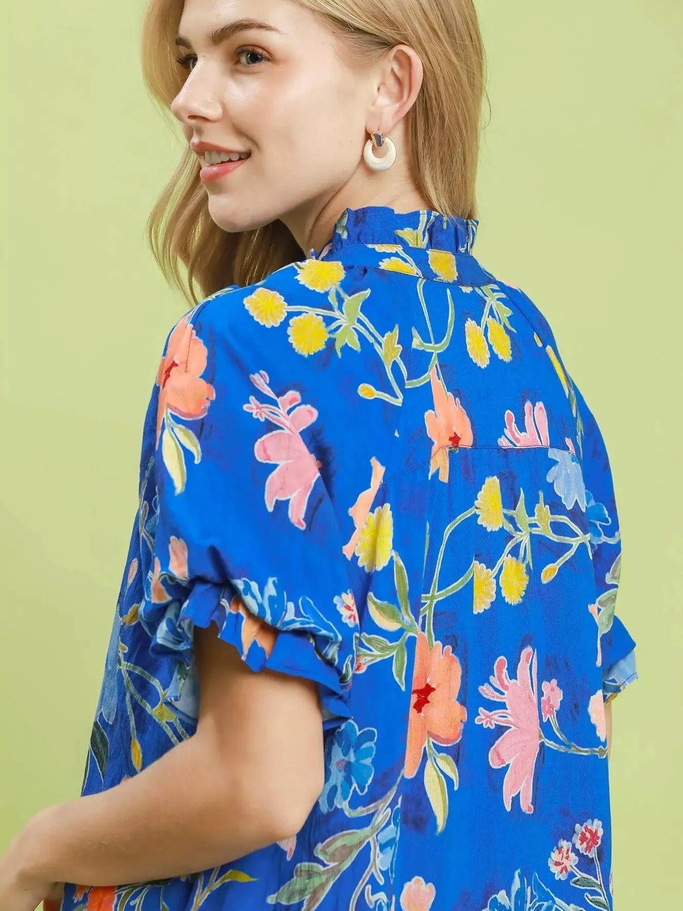 Umgee Seaside Petals Ruffle Hem Floral Mini Dress-Women's Dresses-Shop Z & Joxa