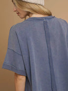 Umgee Stormy Seas Mineral Wash Round Neck Top-Women's Shirts & Tops-Shop Z & Joxa