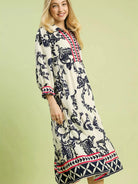Umgee Tiered & True Boho Print Tiered Midi Dress-Women's Dresses-Shop Z & Joxa
