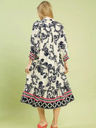Umgee Tiered & True Boho Print Tiered Midi Dress-Women's Dresses-Shop Z & Joxa