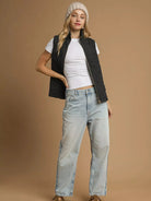 Umgee Urban Layer Zip up Floral Quilted Vest-Women's Outerwear-Shop Z & Joxa