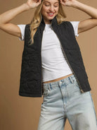 Umgee Urban Layer Zip up Floral Quilted Vest-Women's Outerwear-Shop Z & Joxa