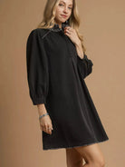 Umgee Urban Safari French Terry Mini Dress with Leopard Accent-Women's Dresses-Shop Z & Joxa