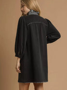 Umgee Urban Safari French Terry Mini Dress with Leopard Accent-Women's Dresses-Shop Z & Joxa