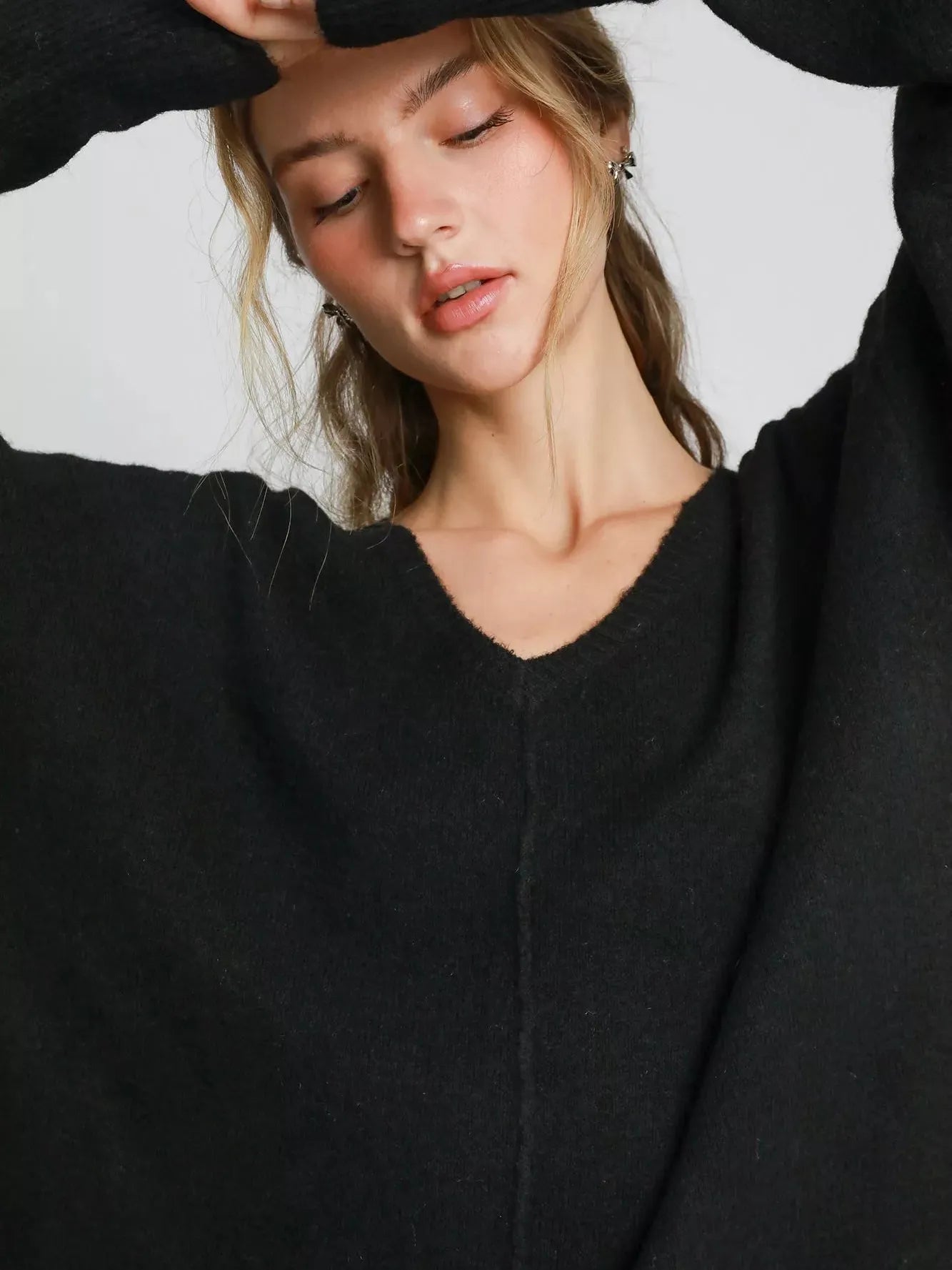 Umgee Velvet Moon Wool Blend Oversized Sweater-Women's Shirts & Tops-Shop Z & Joxa