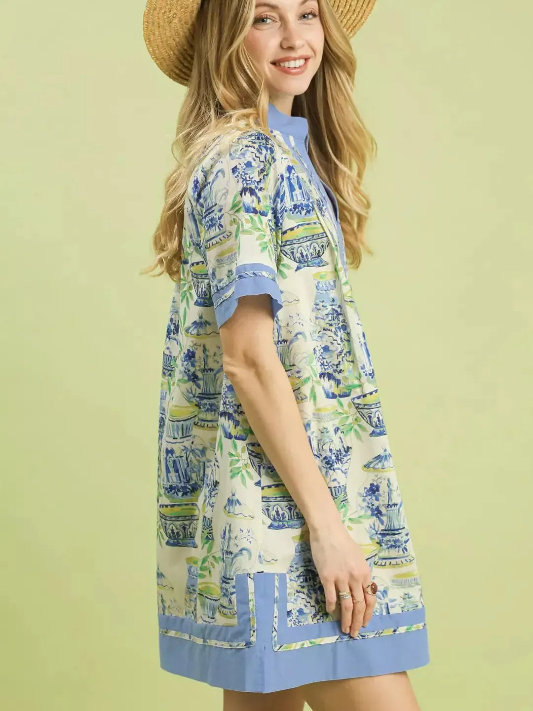 Umgee Watercolor Escape Abstract Print Mini Dress-Women's Dresses-Shop Z & Joxa