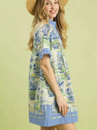 Umgee Watercolor Escape Abstract Print Mini Dress-Women's Dresses-Shop Z & Joxa