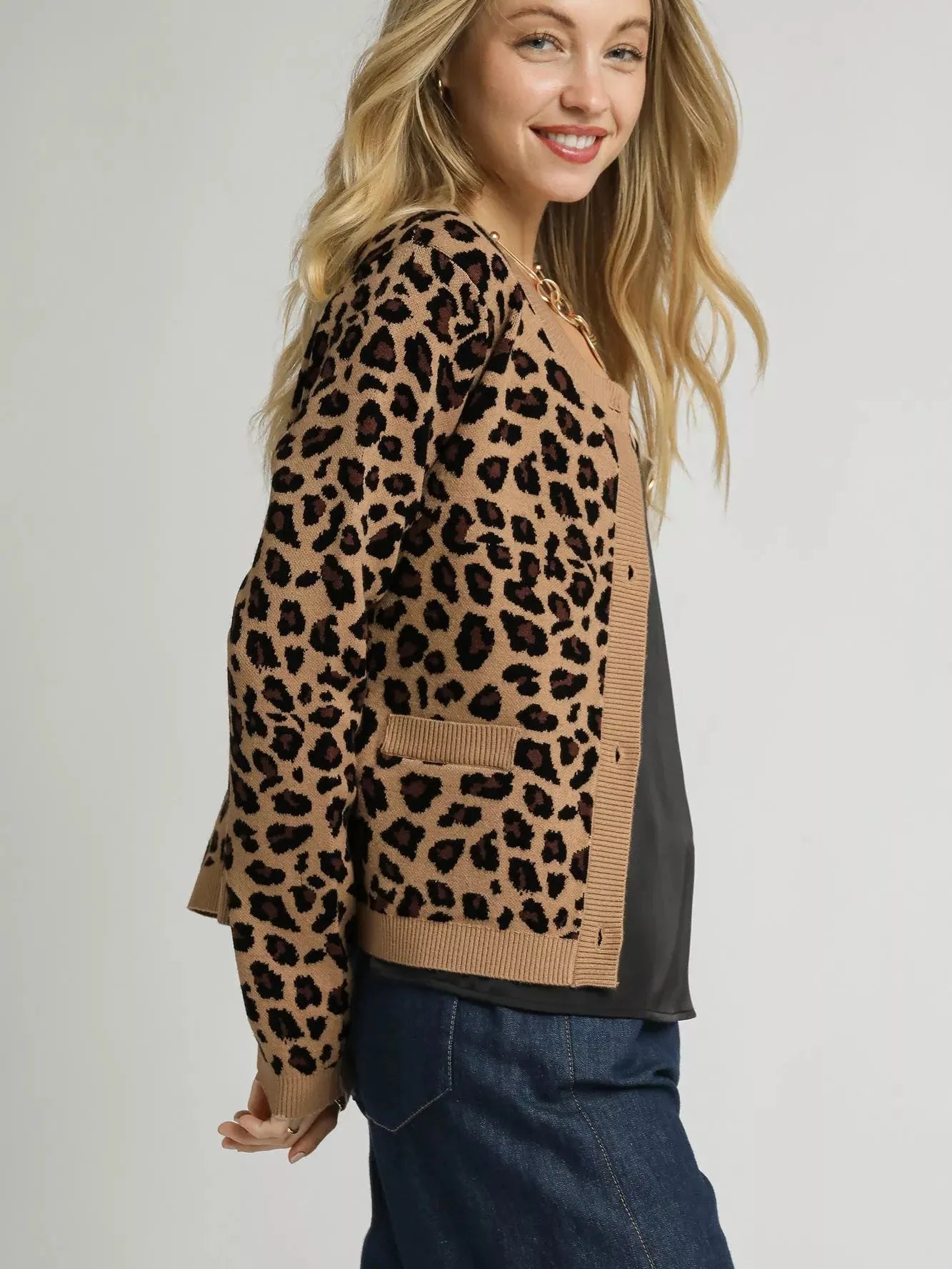 Umgee Wild Whisper Button Down Leopard Print Cardigan-Women's Shirts & Tops-Shop Z & Joxa
