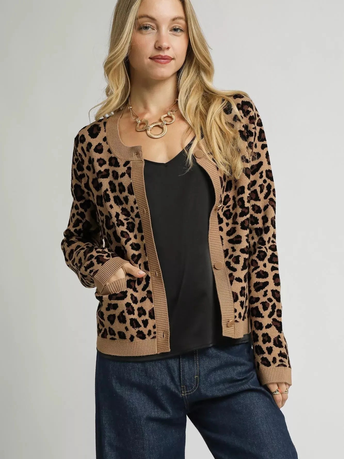 Umgee Wild Whisper Button Down Leopard Print Cardigan-Women's Shirts & Tops-Shop Z & Joxa